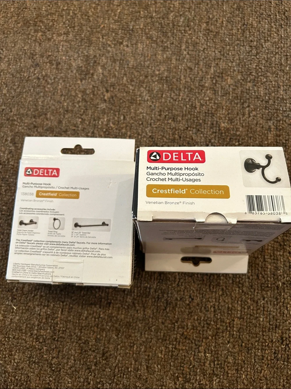 Delta Crestfield Multi-Purpose Hook Set in Venetian Bronze Finish - Black/Bronze